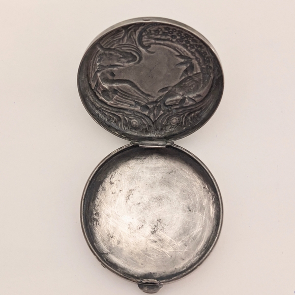 Antique Art Nouveau Sterling Silver Lady & Bird Pill/Trinket Box - Picture 6 of 9